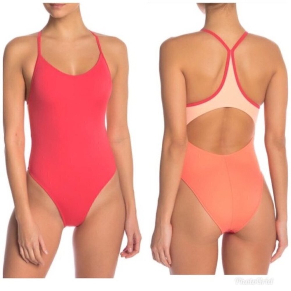 NEW Outdoor Voices ColorBlock Cutout One Piece Swimsuit Sz. XS